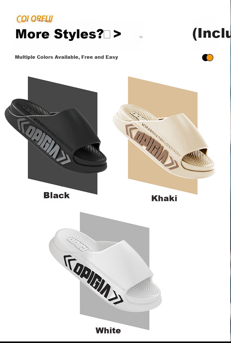 Ganmai Men's Thick Sole Slippers Summer Outdoor Non-Slip Soft Sole Beach Shoes Trendy Home Sandals White Size 42-43 6