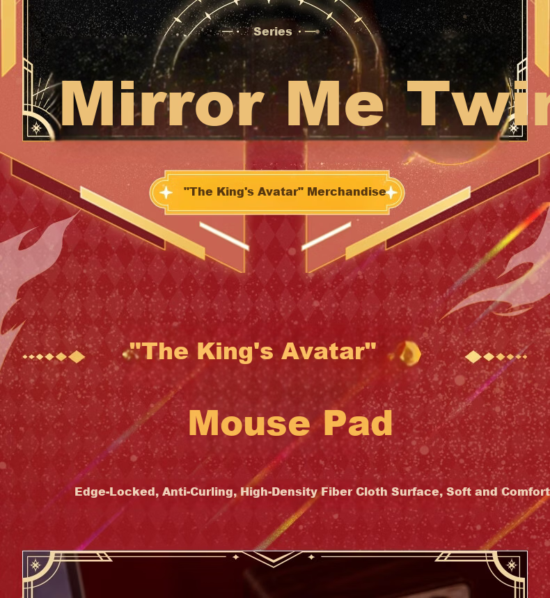 Deli The King's Avatar Collaboration Mouse Pad Officially Licensed IP Peripheral Office Study Cartoon Anime Mouse Pad Mirror Twins QZ451 2