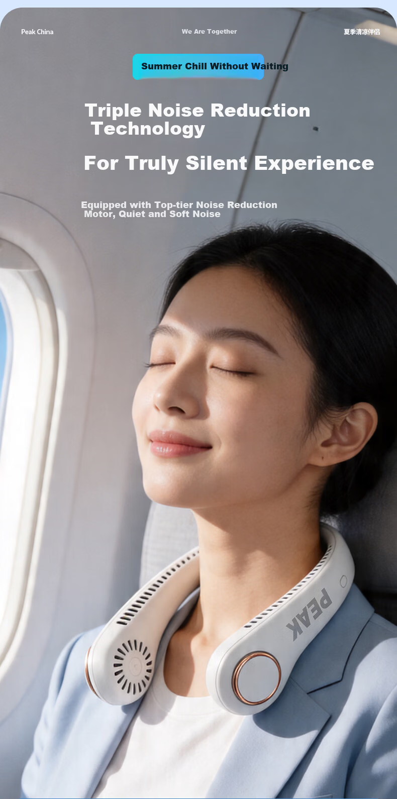 PEAK [Million-Selling | Semiconductor Cooling] Neck-Hanging Fan Cooling, 2026 New Model with Ultra-Long Battery Life, Waist-Hanging Small Outdoor Portable Quiet Fan, Neck-Hanging Style 14