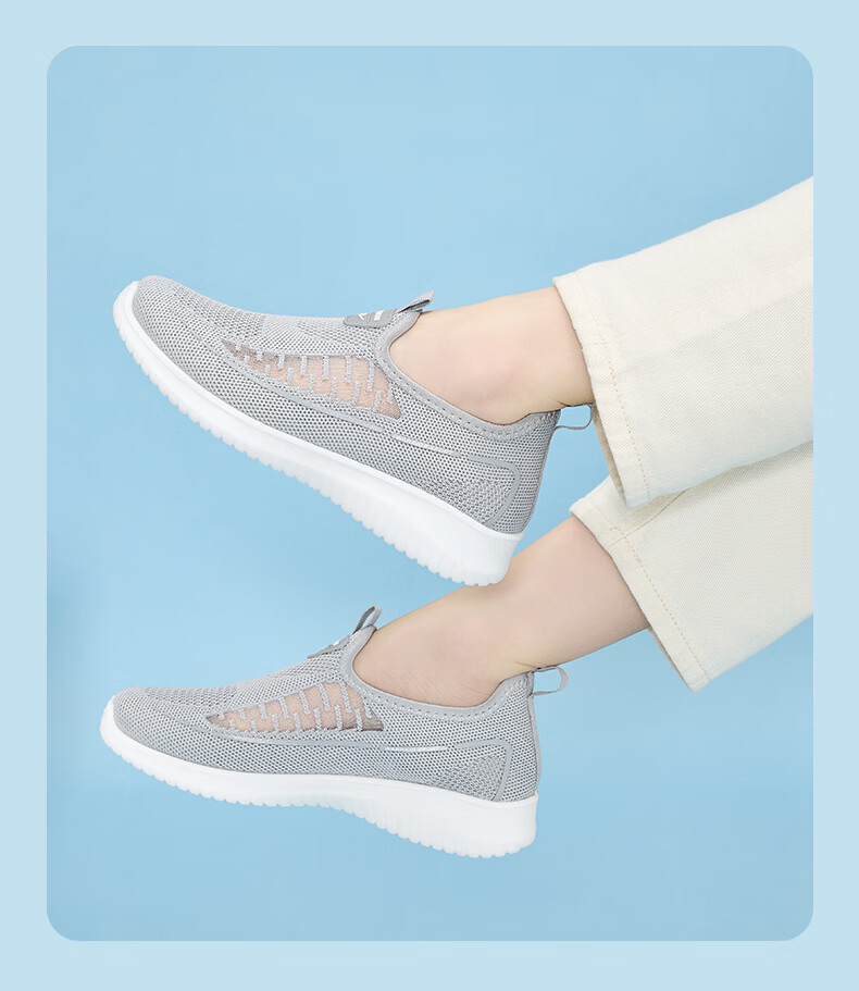 Warrior Women's Summer Slip-On Breathable Mesh Elderly Beijing Cloth Shoes 0603-1 Light Purple Size 36 26