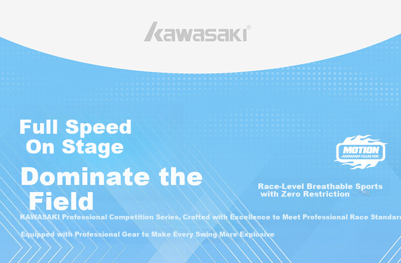 KAWASAKI New Badminton Shirt Unisex Professional Quick-Dry Competition Jersey Sky Blue S 4