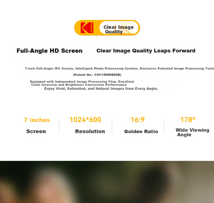 KODAK 1020V Digital Photo Frame 10.1-inch HD Electronic Album Remote Control Video Photo Music Player Noble Black 2