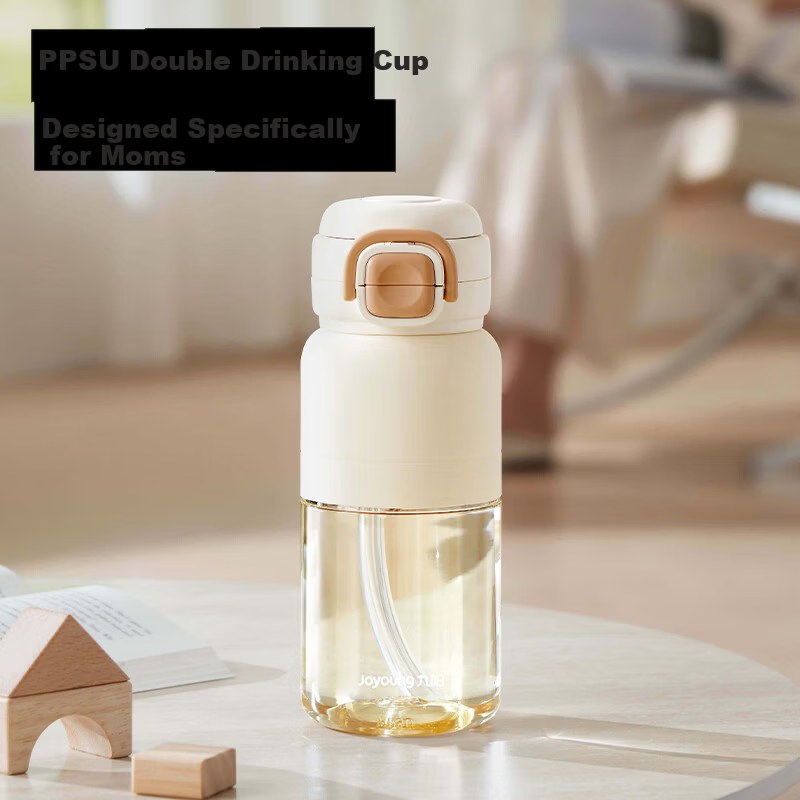 Joyoung Large Capacity Plastic Straw Cup Summer PPSU Water Bottle for Pregnant Women, Children, and Students High-Quality Water Bottle