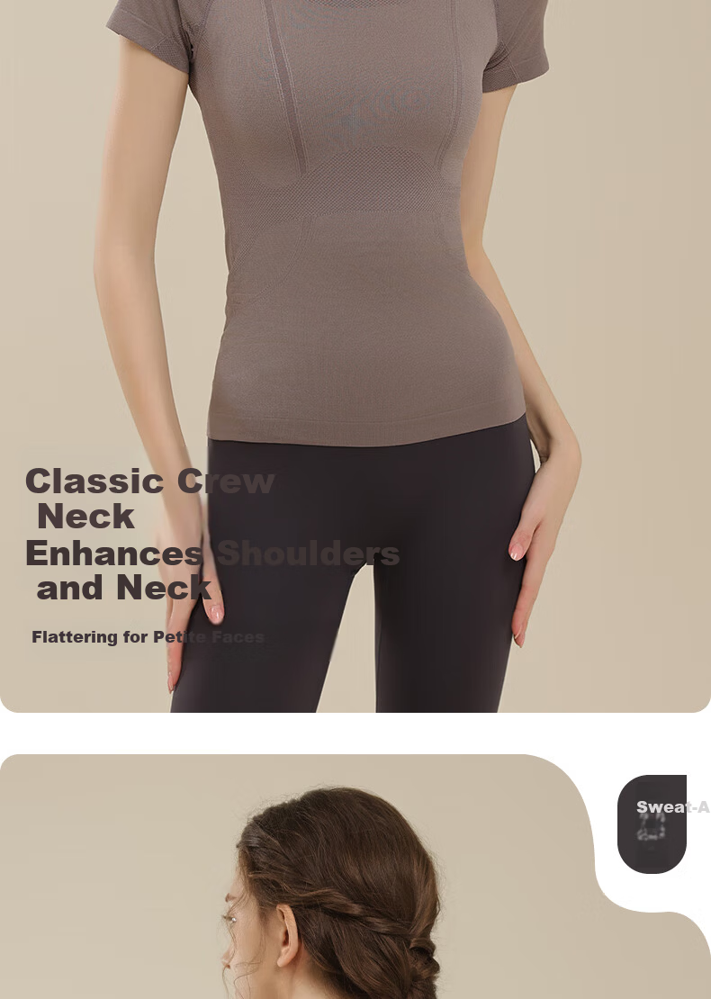 XUEXIMAN Women's Slim Fit Yoga Sports Short Sleeve Quick-Dry T-Shirt Summer Running Pilates Fitness Training Top 4