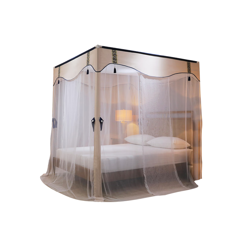 FUANNA Home Floor Mosquito Net, Palace-Style Mosquito Net, Three-Door Opening, 1.8x2 Meter Bed [Dense Mesh, Easy to Assemble]