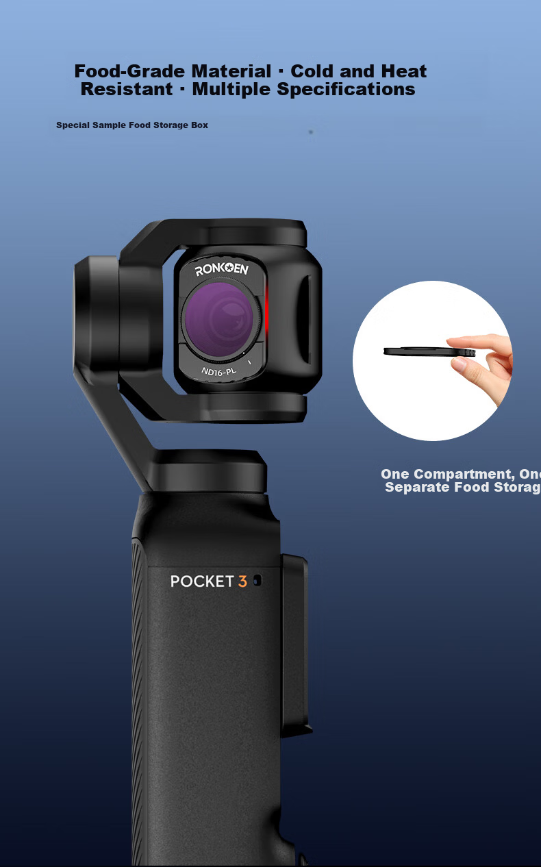 Luoken Magnetic Quick-Release Filter Kit for DJI Pocket 4/3 Camera, Including UV Protective Filter, ND Neutral Density Filter, CPL Polarizing Filter, Macro And Telephoto Lens Filters, And Anti-Light Starlight Filter 4