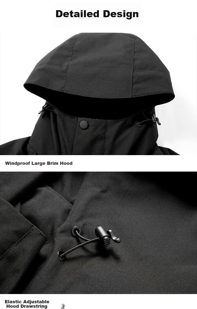 Warrior 3-in-1 Waterproof Windproof Outdoor Hiking Jacket Fleece Detachable Coat Black Unisex 7