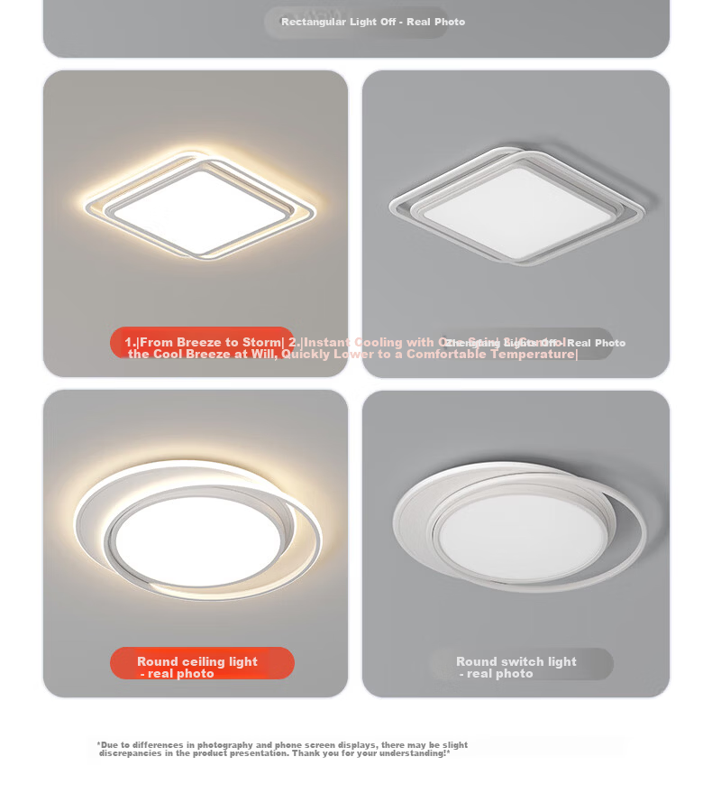 Kuka LED Ceiling Light Nordic Eye Protection PR Lighting Living Room Lamp Three-Bedroom Two-Living Room Smart Set 110cm [Installation Included] 30