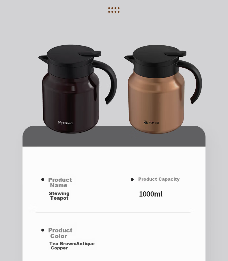 TOMIC Stewing Tea Pot with Thin Ceramic Inner Liner, Large Capacity Insulated Tea Infuser TJ70020 16