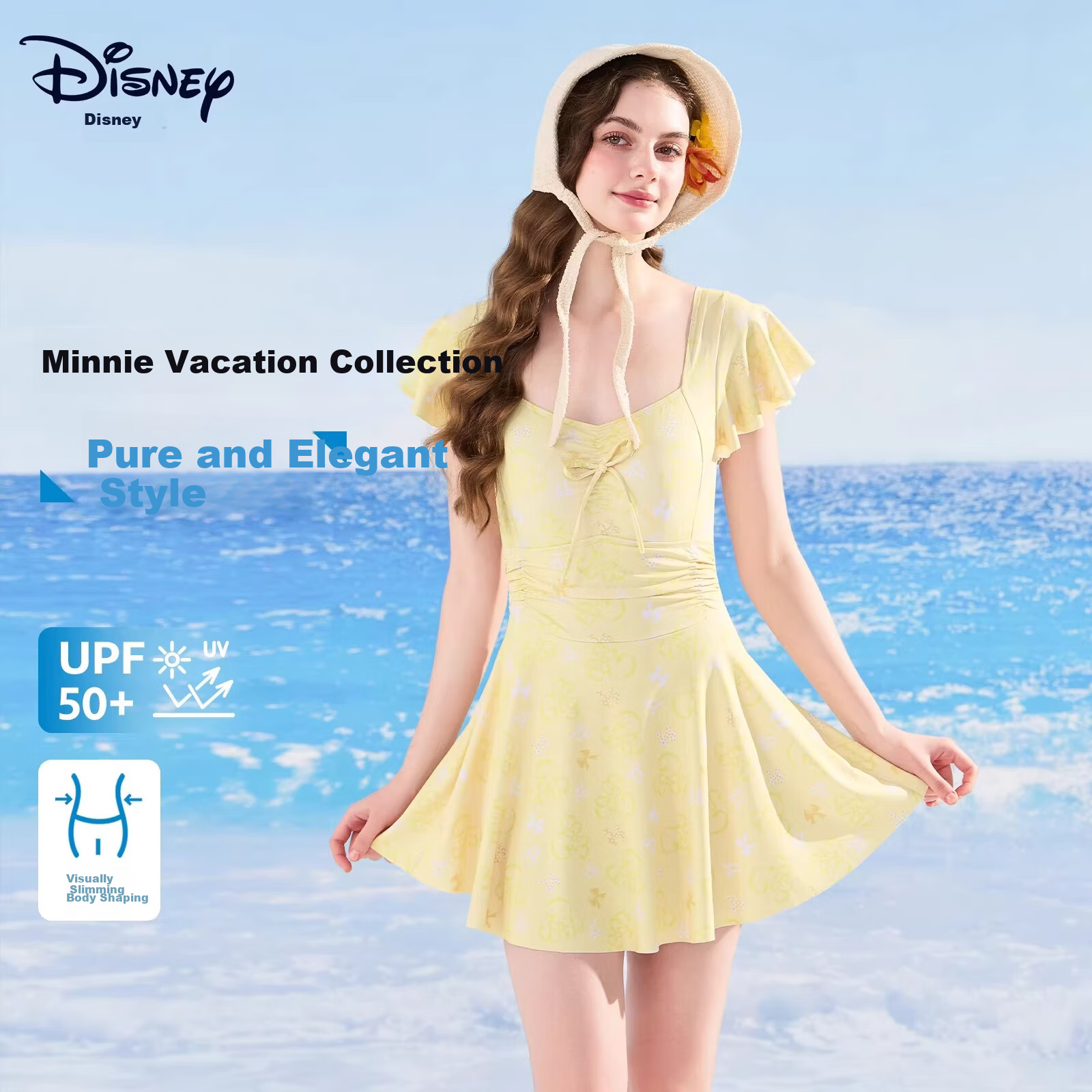 Disney Women's Premium One-Piece Swimsuit Yellow 2XL D16056S2E