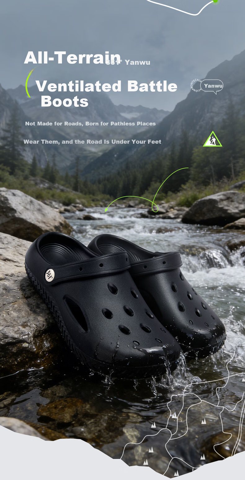 361° Women's Summer 2026 New Anti-Slip Soft Sole Outdoor Hole Shoes Breathable Fashion Sandals 4
