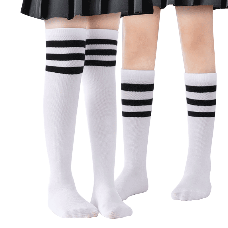 BOBDOG Girls' Knee-High Socks, Student Over-Knee Mesh Socks, Children's Socks for Spring, Autumn And Summer, Baby Girl Calf Socks