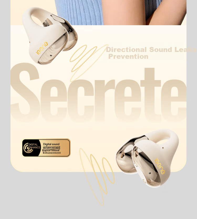 Jiyin [Slight In-Ear Sports Ear Clip] Bluetooth 6.0 Ear Clip Open-Style Running Music Gaming Noise-Cancelling Long Battery Life Bone Conduction Concept Wireless Ear Hook V17 13
