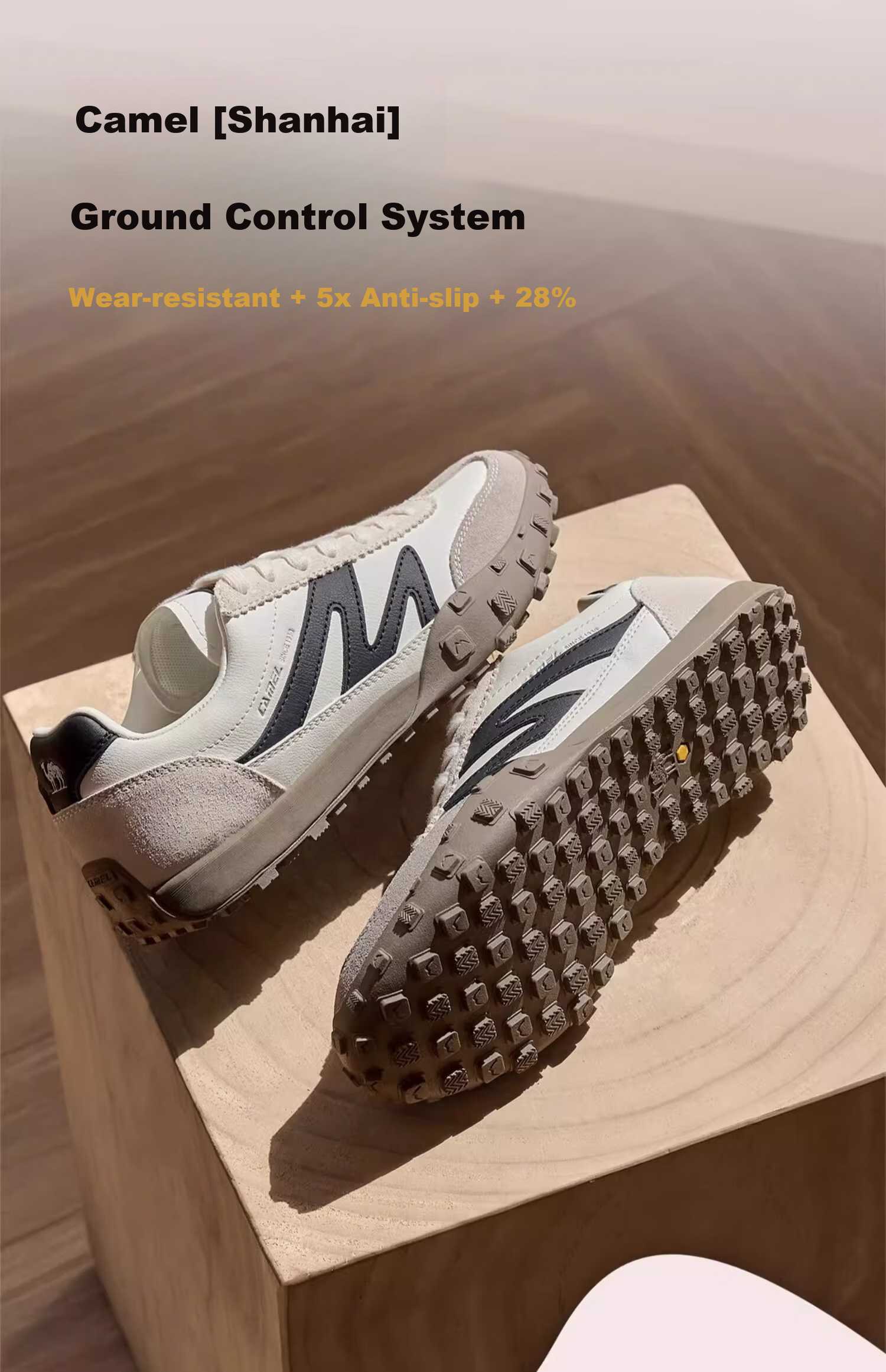 CAMEL Shan Hai Thin Sole Women's Retro Casual Sports Training Shoes X24B09L7606S Ivory White/Black Size 37 9