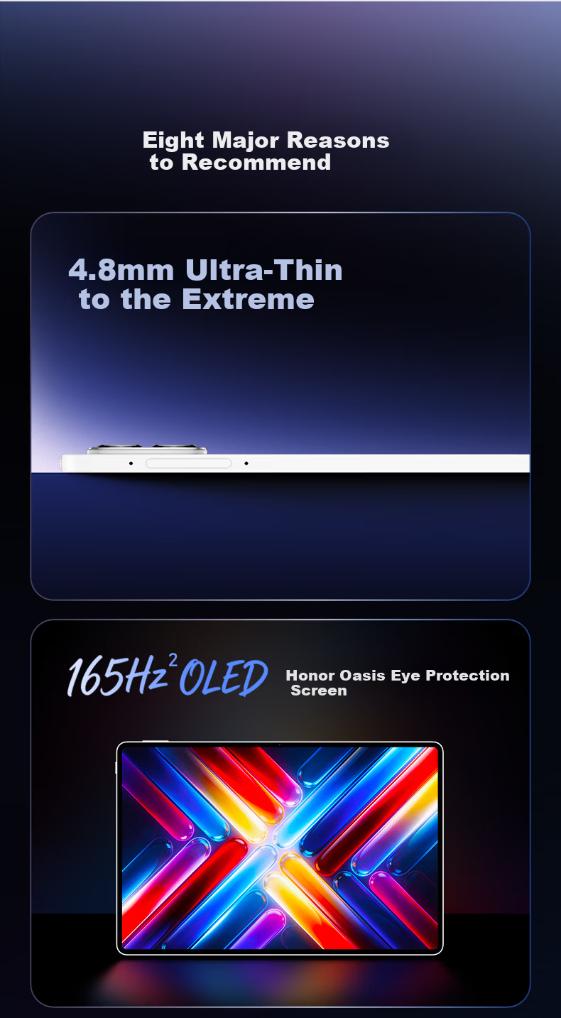 HONOR [Li Yunrui's Same Model Tablet] MagicPad3 Pro 12.3, Subsidized, 4.8mm Ultra-Thin OLED Tablet, 12GB+256GB, Moonlight White 1