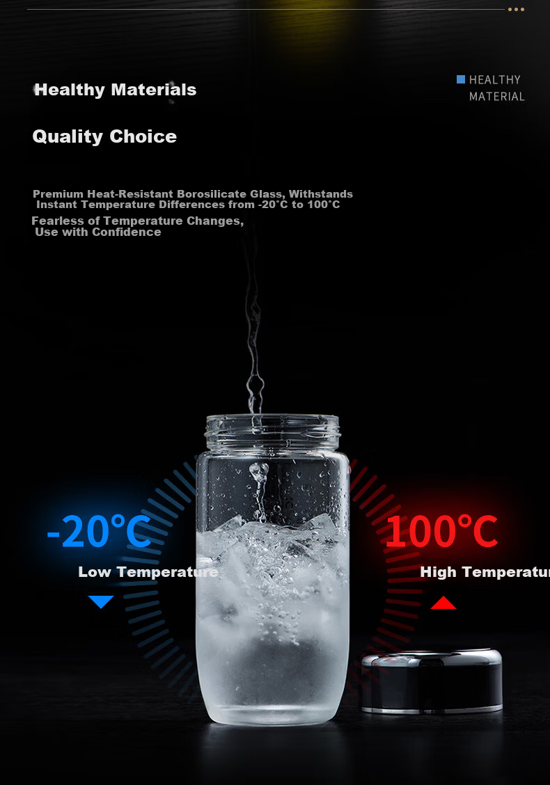 Heenoor Single-Layer Goose Egg Glass Cup for Men, Office Tea Infuser Mug, Filter Car Water Bottle XN-1207S Natural Color 390mL 4