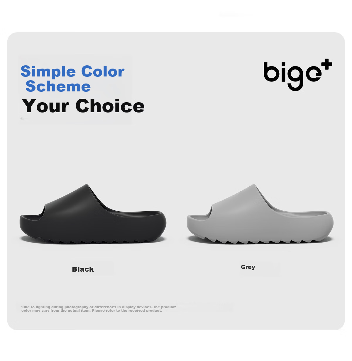 Big Cat Plus Size Men's Non-Slip Indoor EVA Bathroom Shower Slippers 4849 Extra Wide Thick Sole Black 46-47 16