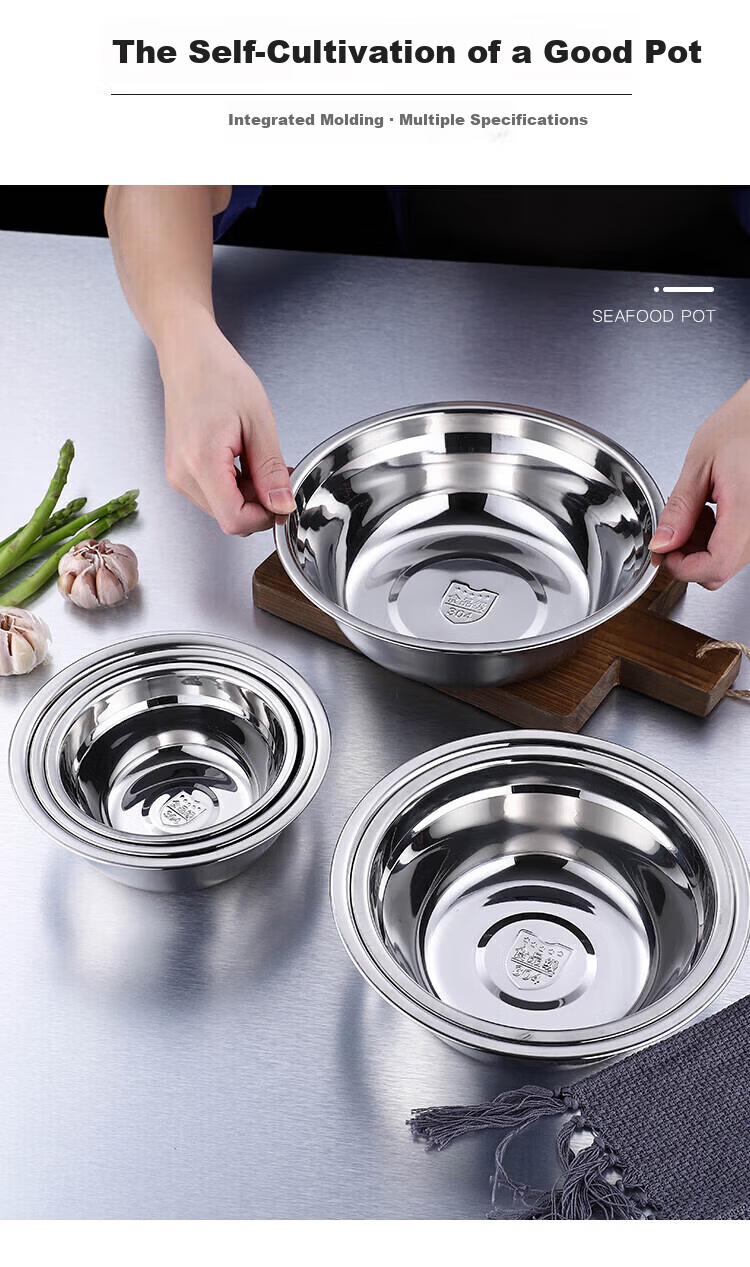 Congge 304 Stainless Steel Soup Bowl 16cm Canteen Serving Bowl Small Food Bowl Meal Bowl Soup Bowl Jingcang 3