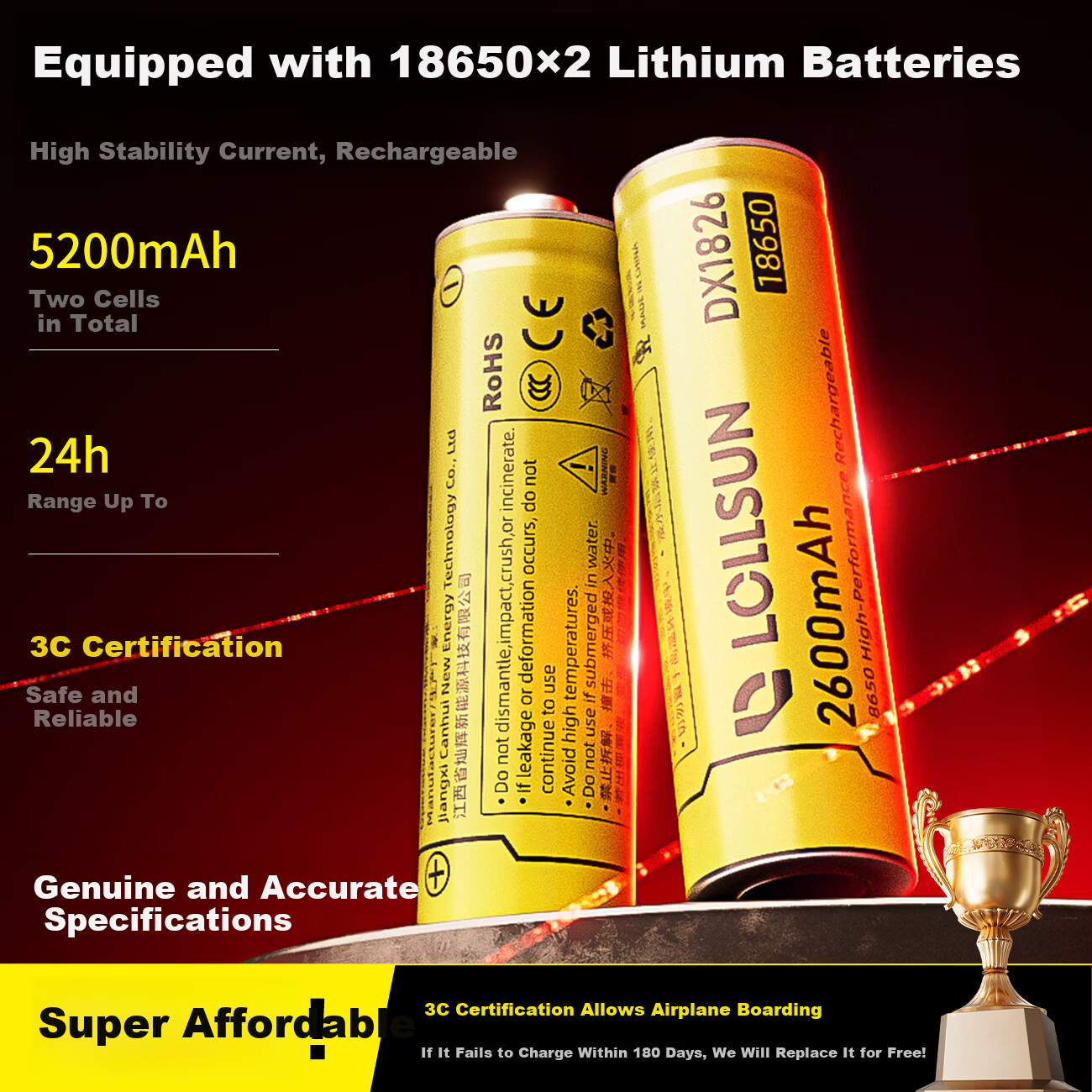 Dexu Small Portable Flashlight Outdoor Super Bright Mountaineering Hiking Military Patrol Rechargeable Home Use Long Battery Life
