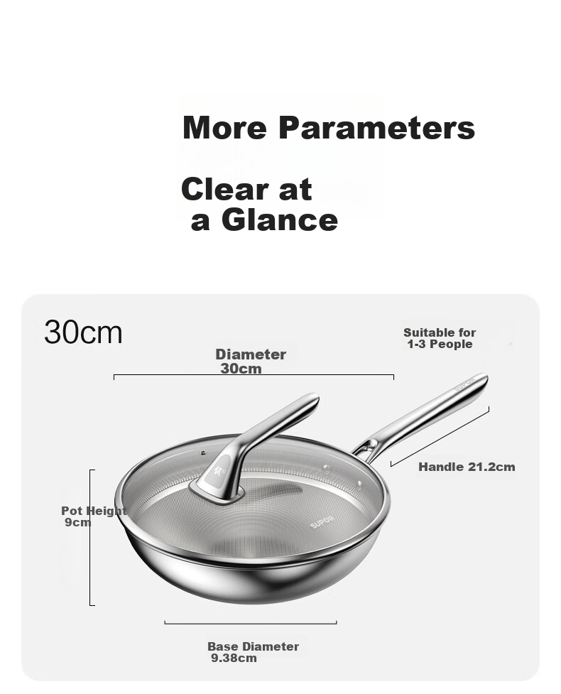 SUPOR Pure Titanium Wok 2nd Generation Non-Coated Healthy Non-Stick Titanium Pan Household Cooking Pot Annual New Release 37