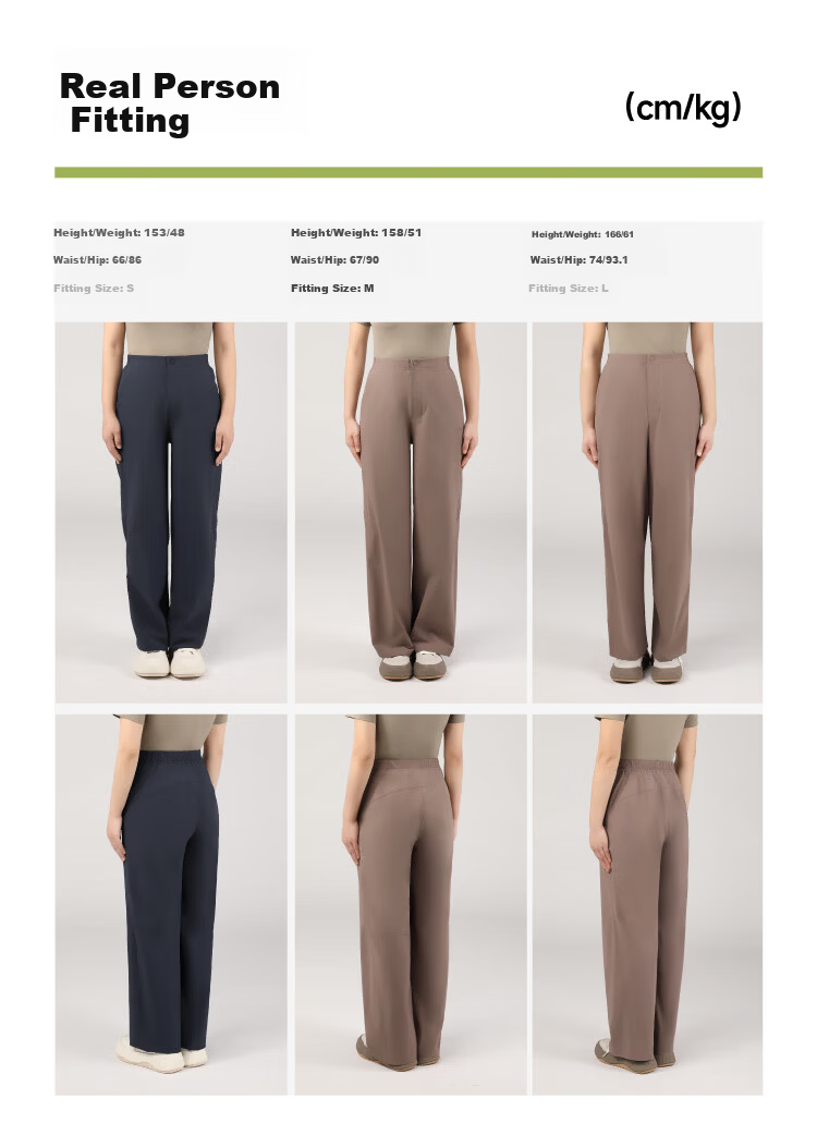 Banana Under Women's Long Pants 3D High Elastic Water-Repellent Cooling Quick-Dry Straight Softshell Pants EL001 Dusk Black M 23