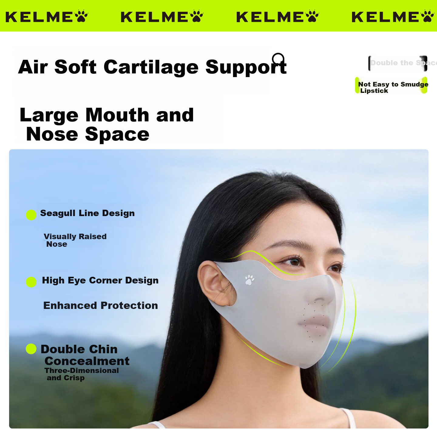 KELME Unisex Sun Protection Mask Cycling Ice Silk Face Cover UV Protection Outdoor Mountaineering Mask