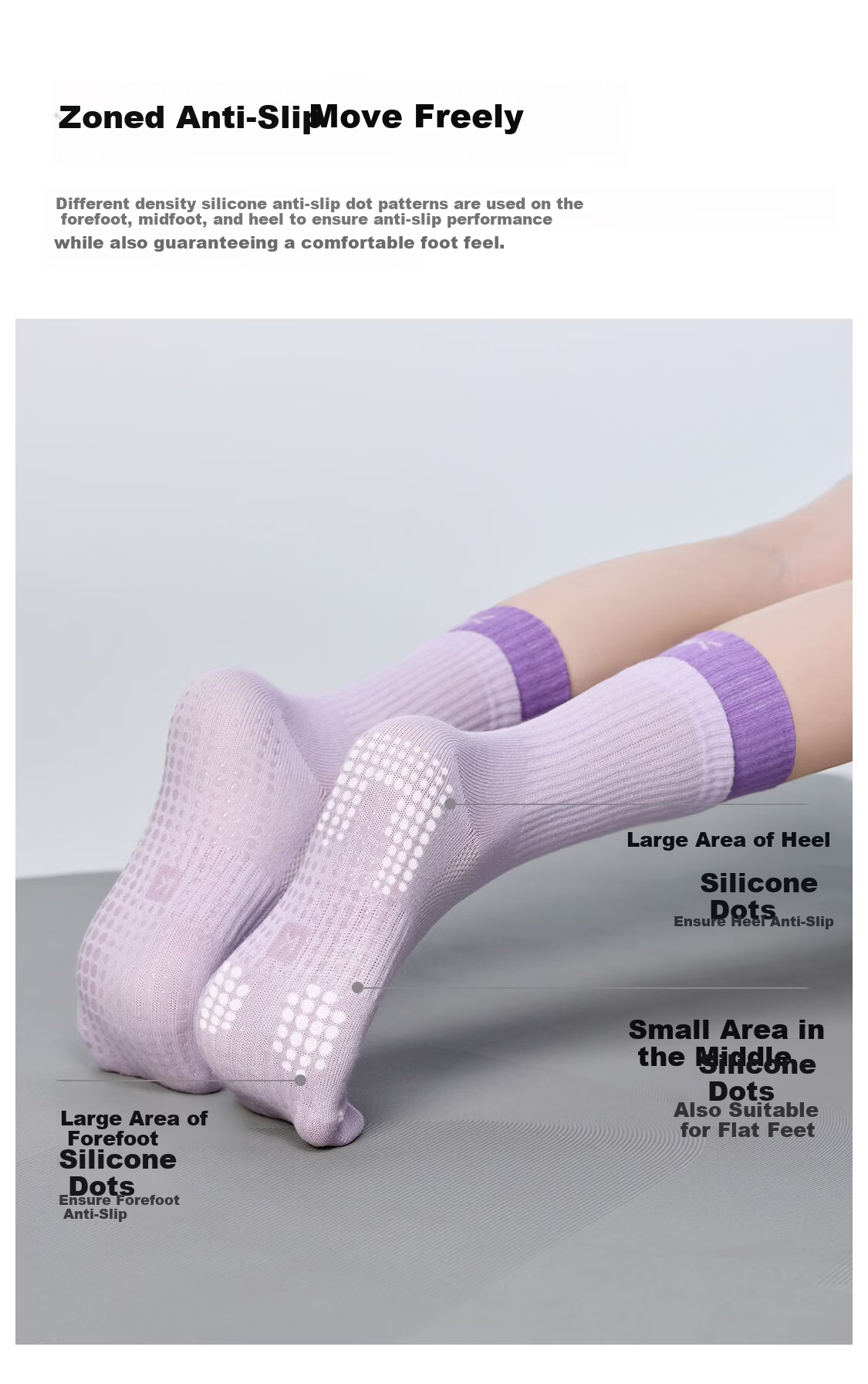 Keep Patchwork Mid-Calf Sports Yoga Socks One Size 35-39 Ice Berry Pink 3