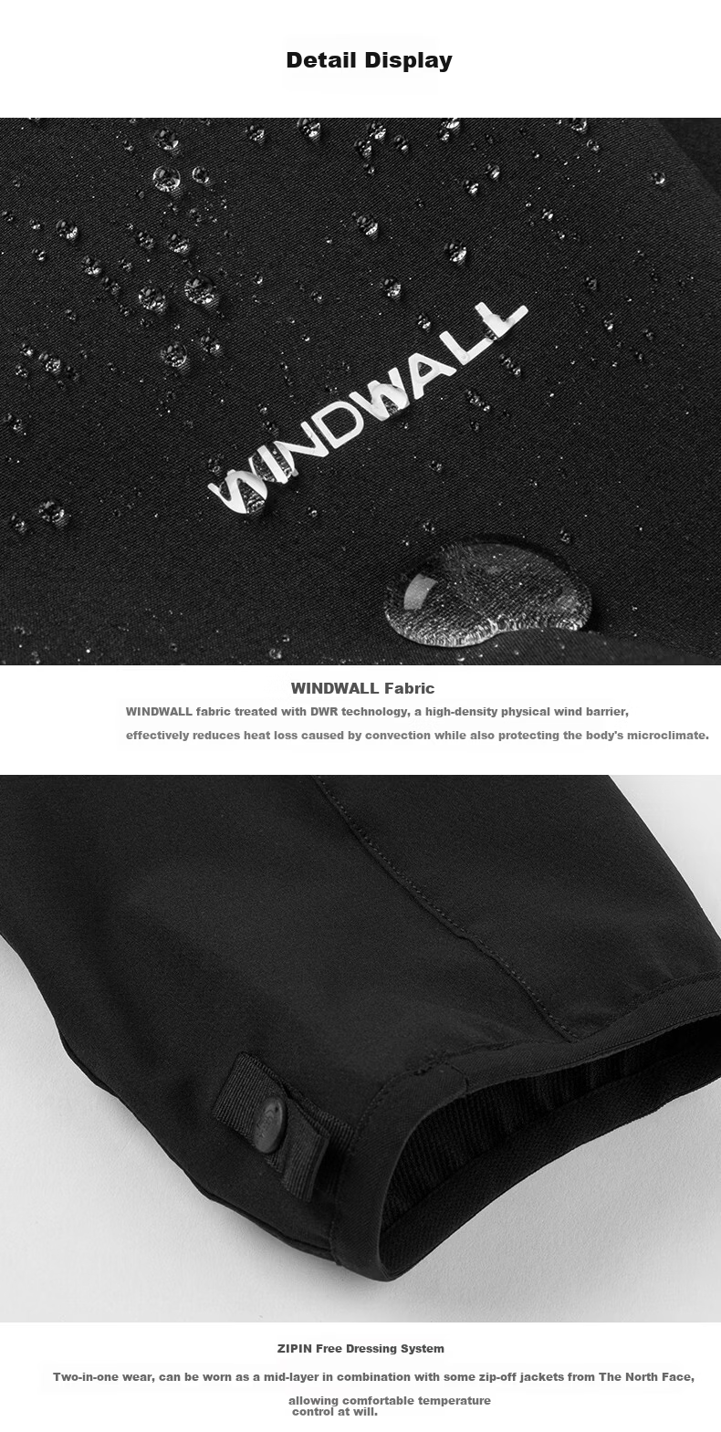 The North Face Men's Softshell Jacket Windproof Water-Repellent Outdoor Jacket 8JS6 Black/JK3 XL 6