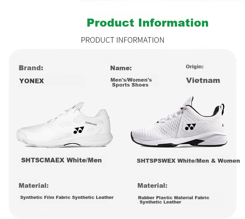 YONEX Badminton Shoes for Men, Suitable for All Court Types, Comfortable And Shock-Absorbing SHTSCWAEX White Size 43 1