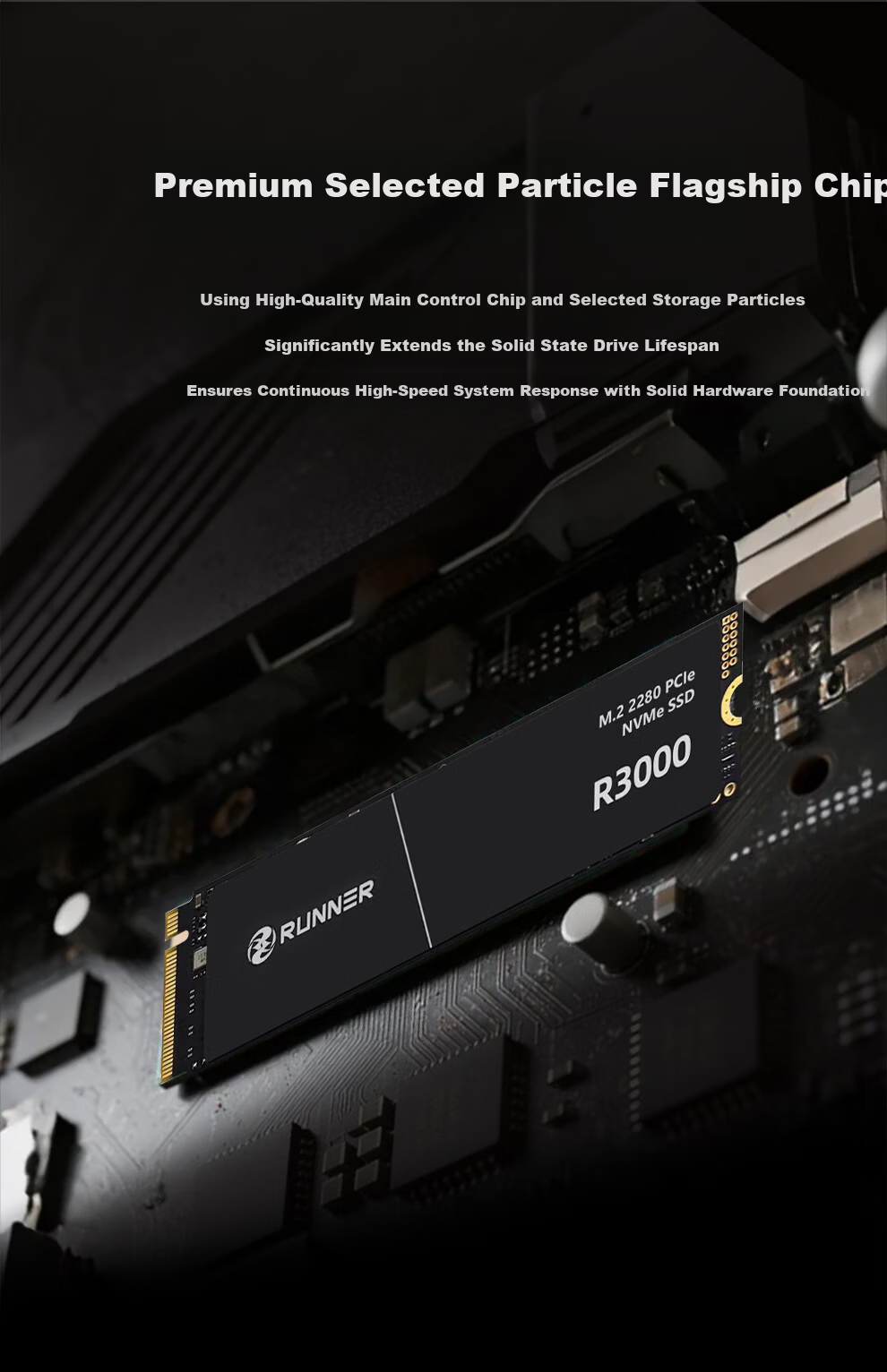 Runner 512GB SSD Solid State Drive M.2 Interface (NVMe Protocol) PCIe 3.0x4 R3000 Series Read Speed 3200MB/s 4