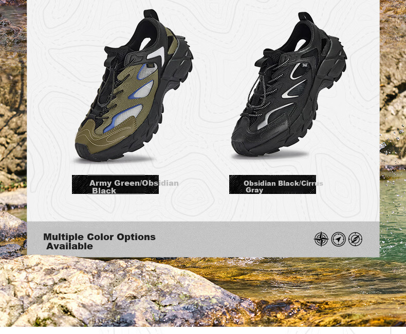 361° Men's Summer Sports Sandals Outdoor Beach Casual Soft Sole Water Hiking Shoes 672626766-3 11