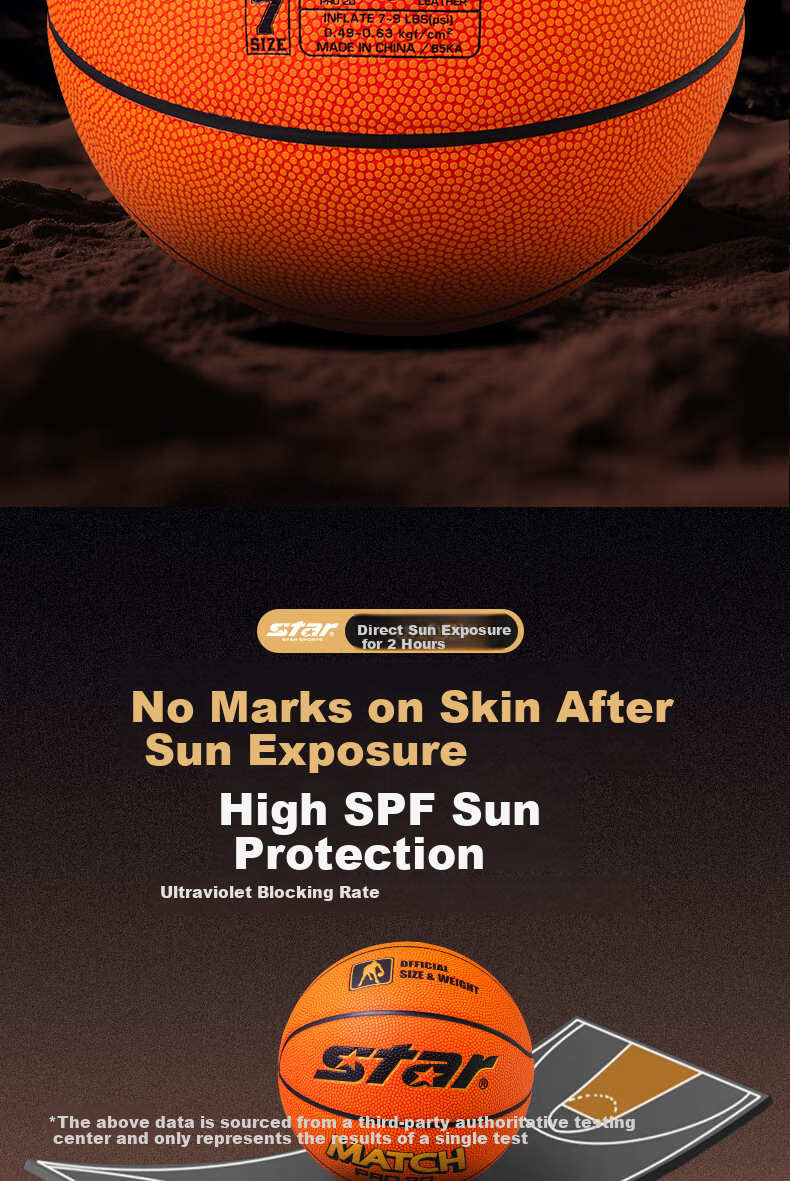 Star Basketball No.7 Dustproof Sweat-Absorbent Microfiber Indoor and Outdoor Universal Adult Professional Competition Training BB3007C 9