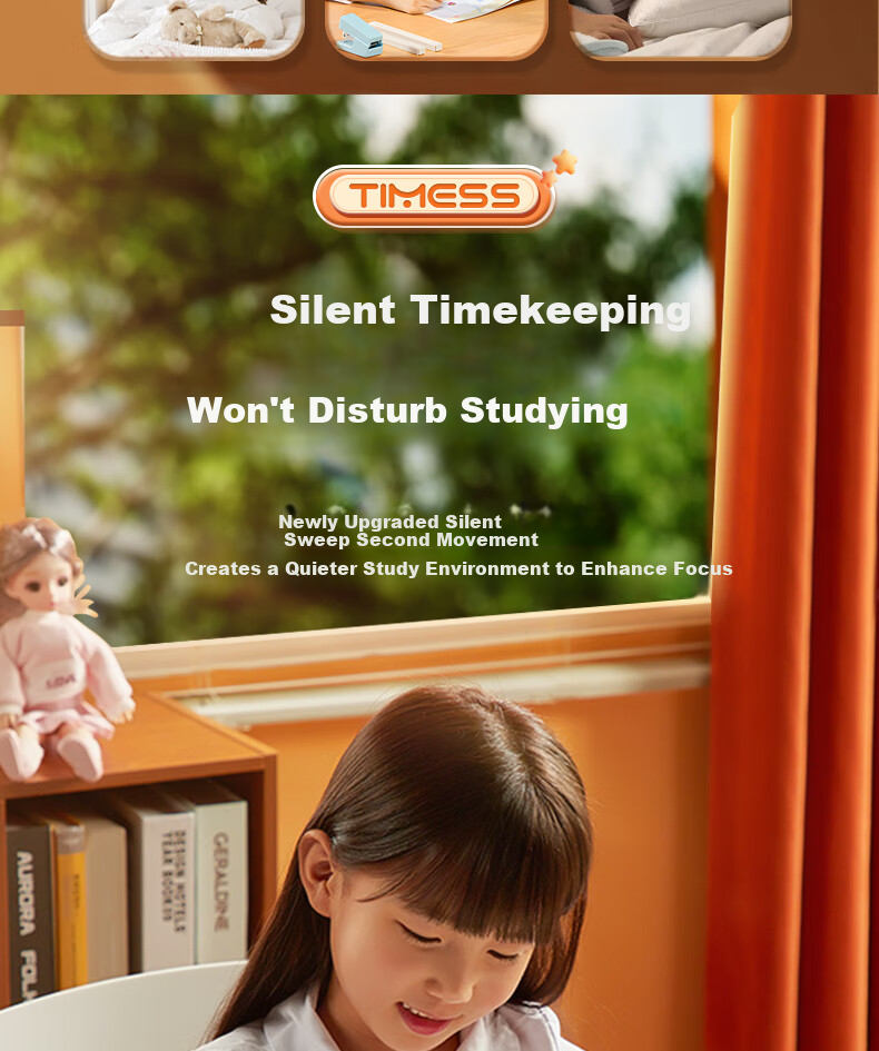 Timess Visual Timer Alarm Clock for Students and Children Smart Night Light Rechargeable Time Manager Live Streaming Timer Back to School Season 9