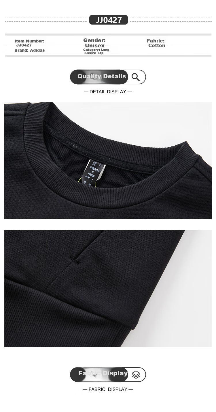 Adidas Women's Fashion Pullover Comfortable Trendy Warm Knit Crewneck Sweatshirt JJ0429 2