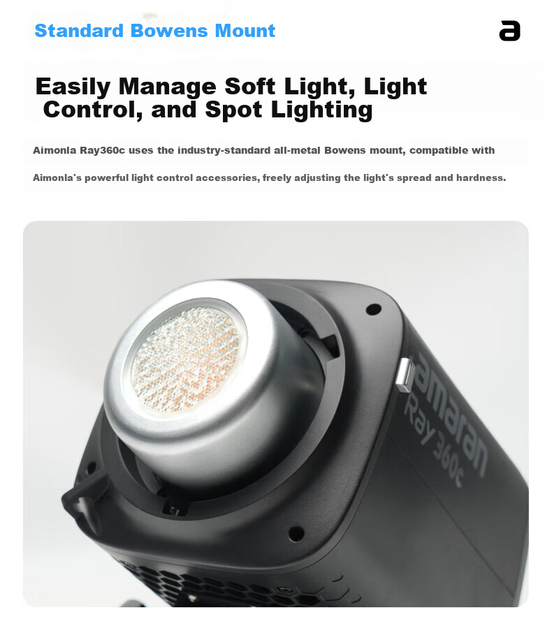 AMARAN Ray 360c 360W RGB Live Streaming Fill Light Short Video Photography Light Beauty Constant Light Studio Light 22