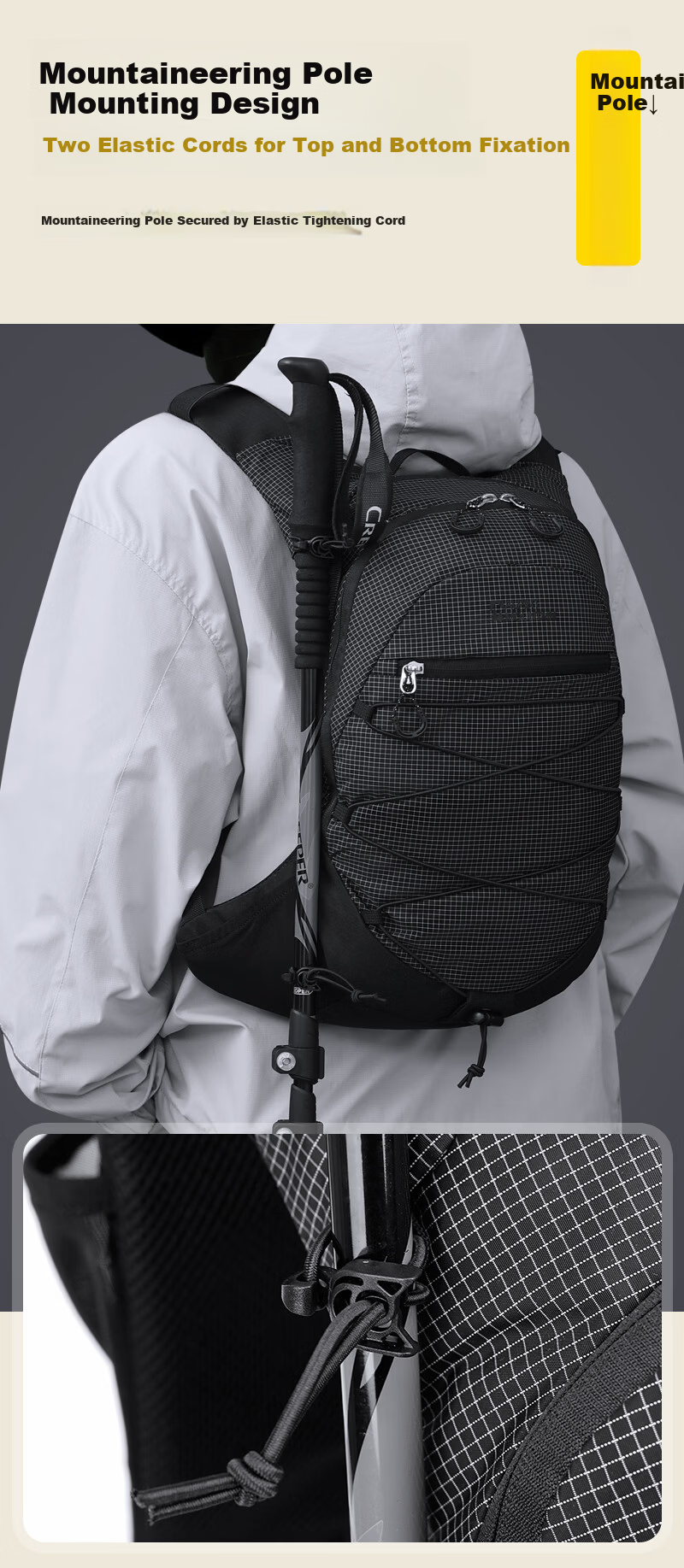 ALPINT MOUNTAIN Elmont Multifunctional Backpack Outdoor Sports Hiking Cycling Mountaineering Trail Running Backpack for Men 11