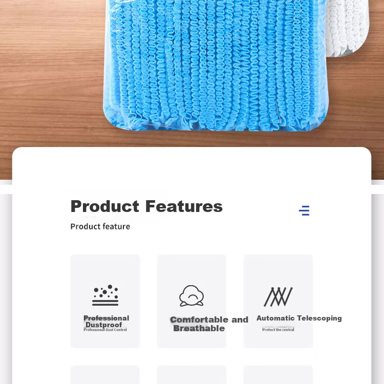 Anxiaoxia Disposable Head Cover Kitchen Dustproof Strip Cap Mesh Cap Non-woven Dustproof Hat White 100pcs/Pack 2