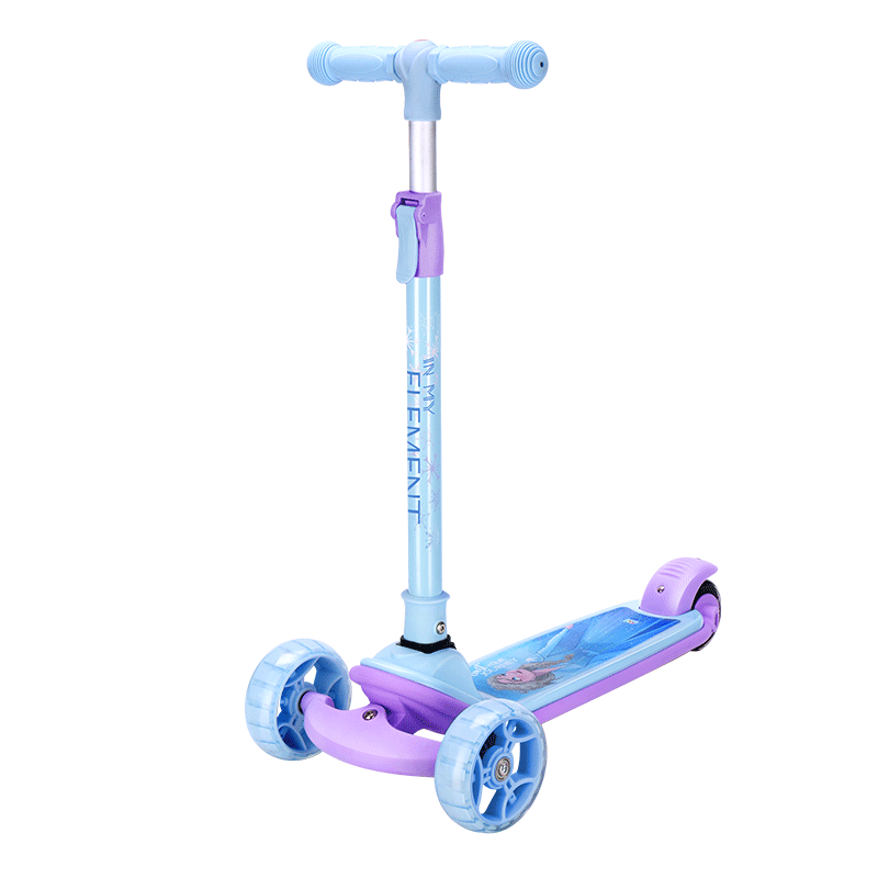 Disney Kids Scooter 1-3-6-12 Years Old Three-Wheel Scooter with Flashing Wheels Elsa Princess Ride-On Toy for Boys and Girls