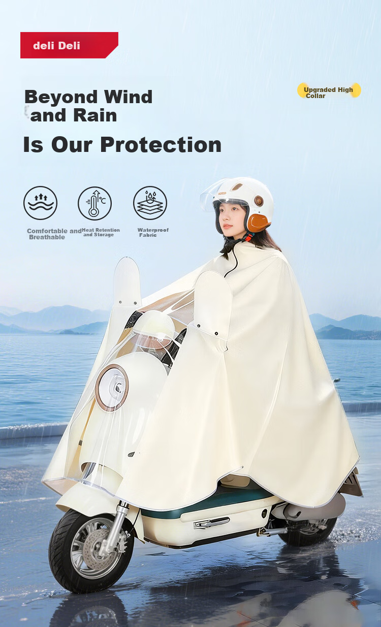 Deli Multifunctional Cape Raincoat for Hiking, Climbing, Camping, Electric Scooter and Motorcycle Riding 1