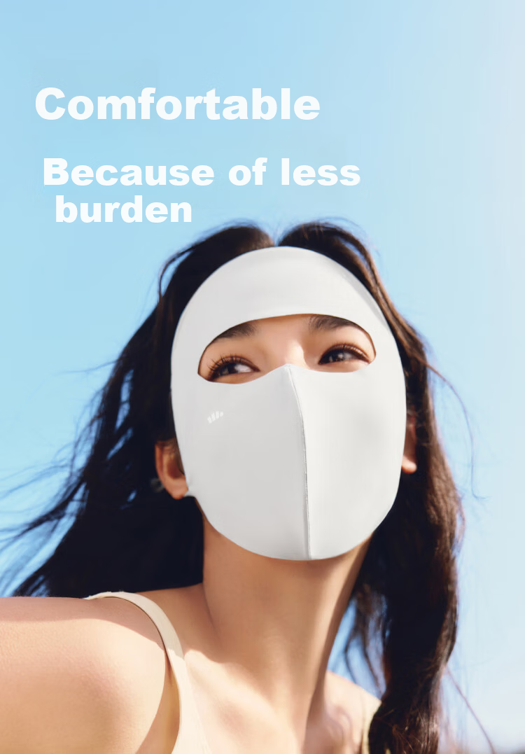 Beneunder Sunscreen Face Mask for Women UV Protection Medical Beauty Full Face Shield High UV Resistance Stylish Face Bikini Cycling Face Guard Mountain Gray 13