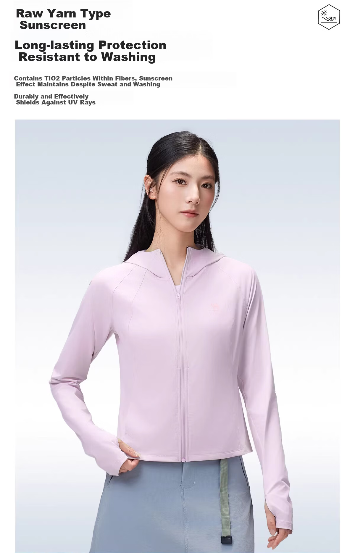 CAMEL Outdoor Cold White Original Yarn Sunscreen Jacket for Women 26 Spring Summer New Slim Breathable Cooling Coat 1157A 6