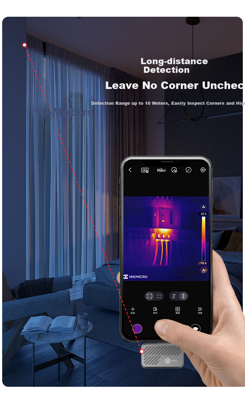 HIKMICRO Hikvision Infrared Thermal Imager Night Vision P09 Thermal Imaging Camera Temperature Detection for Apple and Android Phones 5