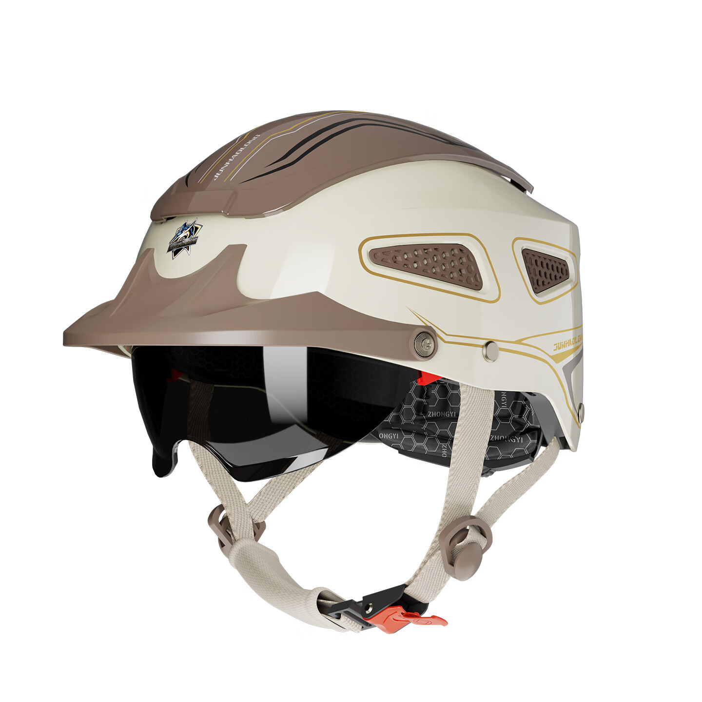 JUNHAOLONG Electric Bike Helmet 3C Certified Class A Large Sunroof Creative Summer Safety Helmet Unisex Adult Universal Scooter Helmet Off-White