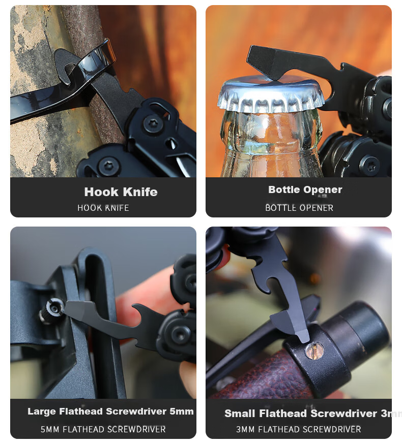 WeiZhiWei KaiTuo Silver Outdoor Home Multifunctional Folding Knife Emergency Rescue Pliers Portable Swiss Army Knife 13