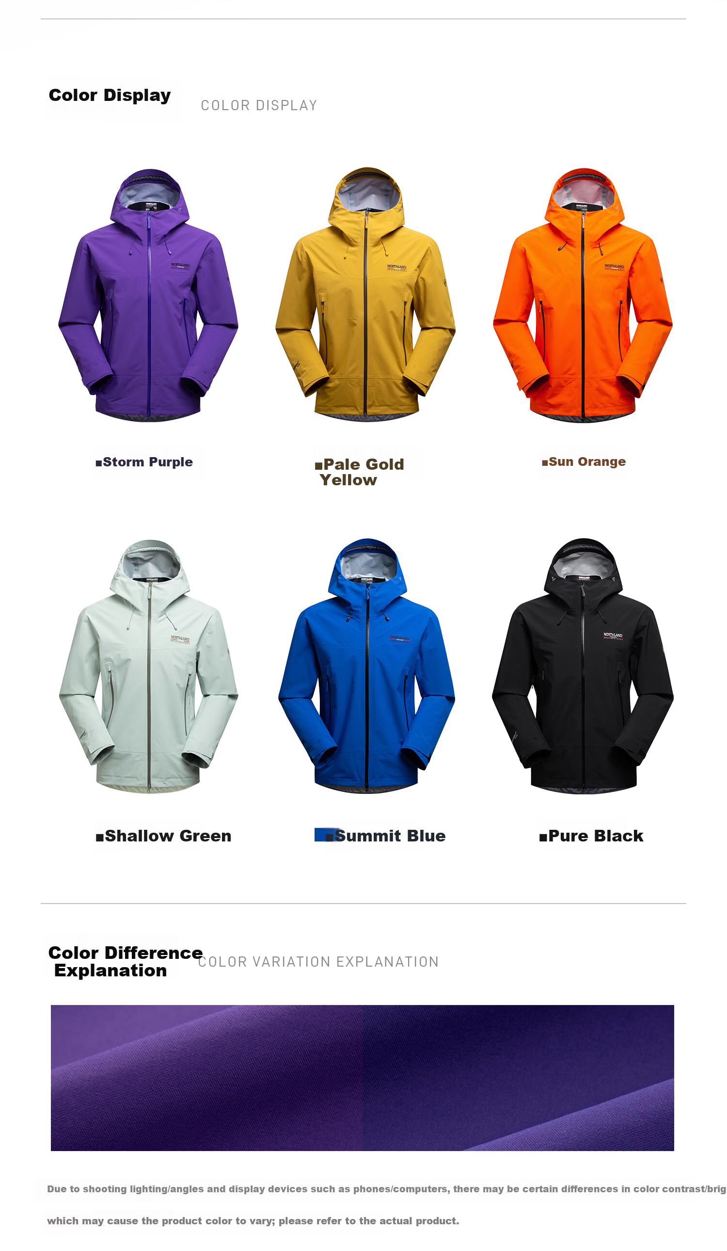 NORTHLAND 【Gale】3L Hard Shell Waterproof Windproof Hiking Mountaineering Jacket Unisex Outdoor Shell Jacket 10