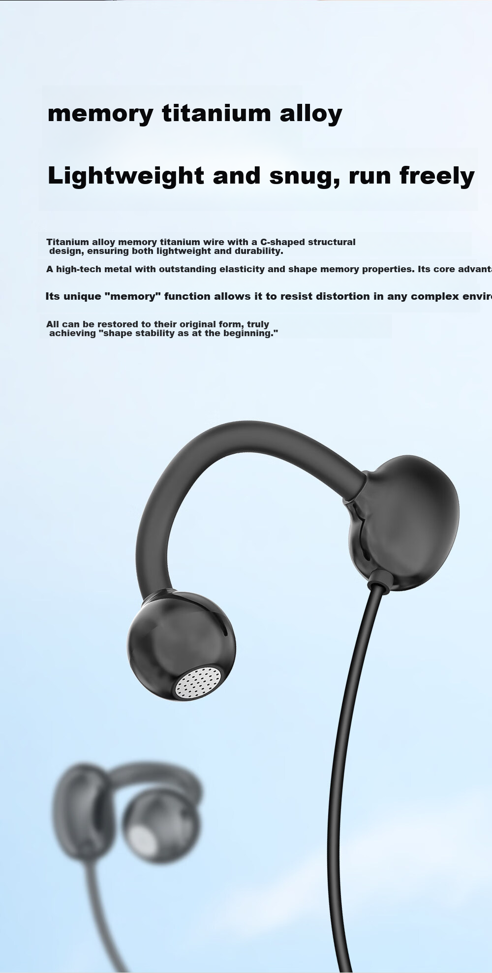 EZHK Wired Clip-On Type-C Earphones Noise Cancelling Non-In-Ear Earbuds Compatible with Apple Huawei Honor Xiaomi 10