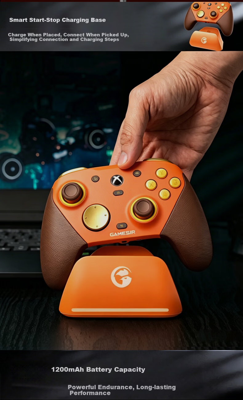 GAMESIR G7 Pro Microsoft Xbox Licensed Elite Wireless Gamepad TMR Joystick Motion Dual Trigger Four Motors with Dock Vibrant Orange Children's Day Valentine's Gift 11