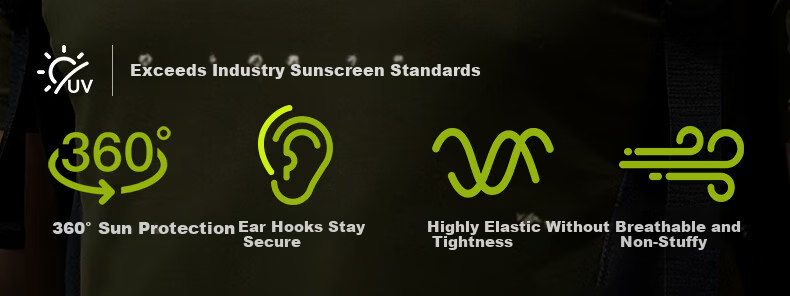 XTEP Sun Protection Face Mask Ear-Hook Cycling Neck Gaiter for Men, Full Face Windproof Dustproof UV Protection Mountaineering Gear 2
