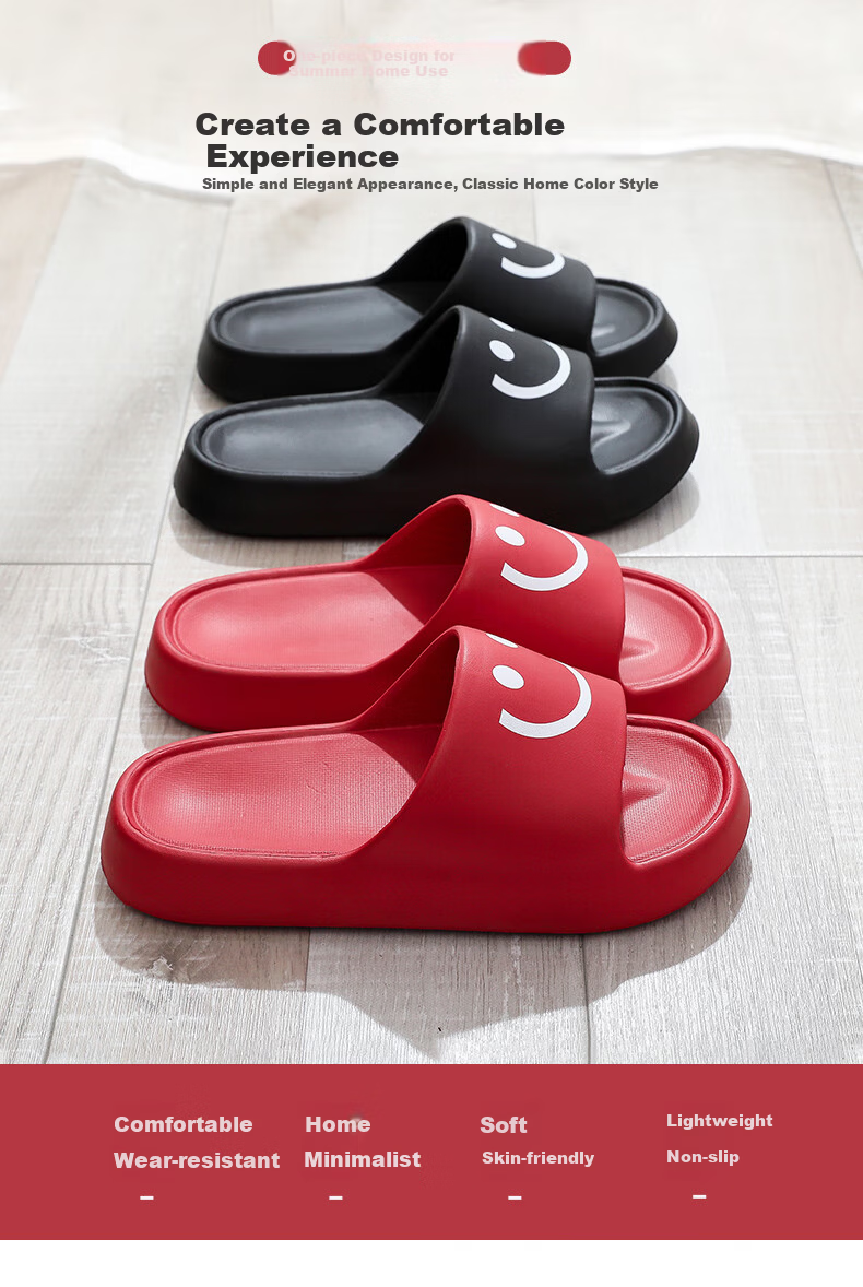 GUOLUOFEI Men's Summer Slippers Outdoor Indoor Home Bathroom Non-Slip Couple Slippers Women's Red Size 40-41 1