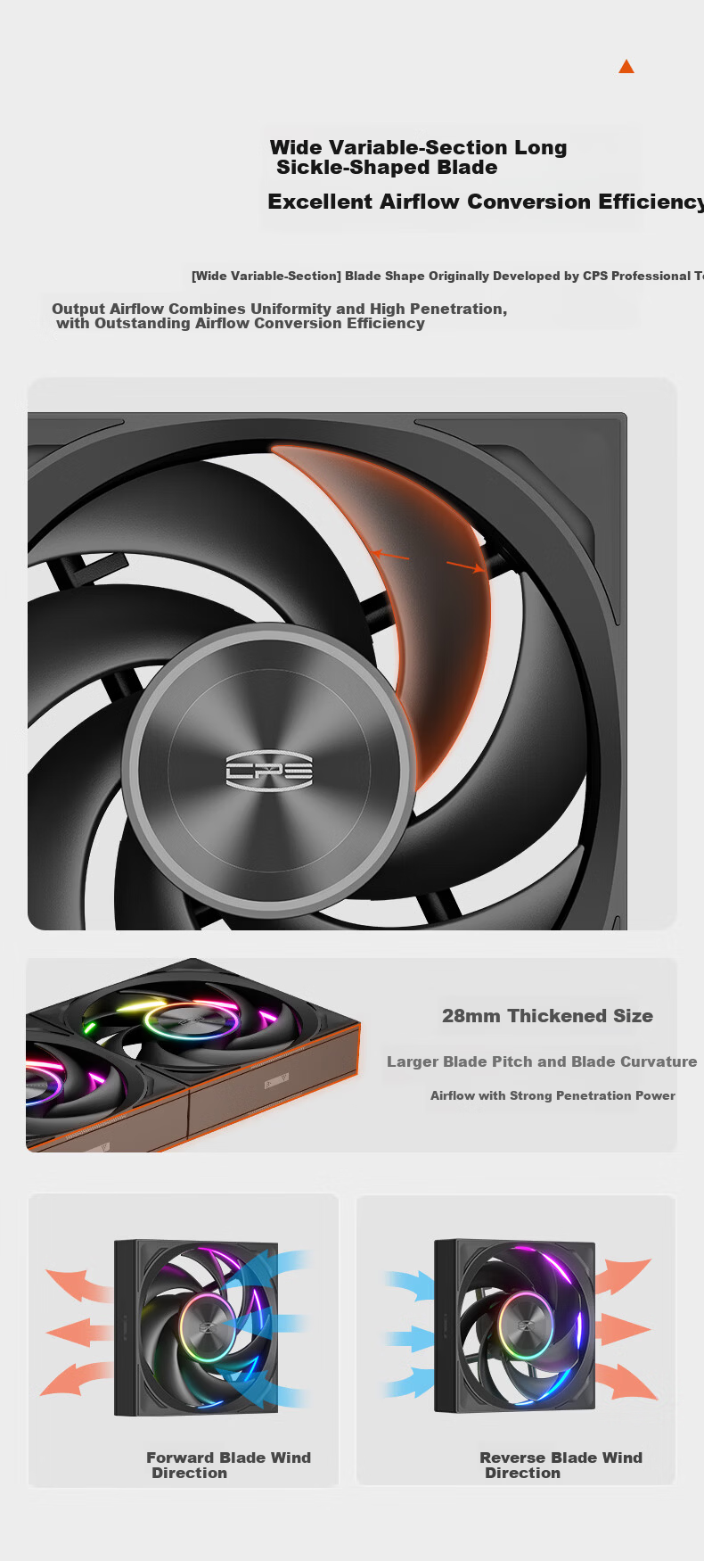 PCCOOLER Wing F7 X120B ARGB Black 12cm Case Fan High Air Pressure Dual Ring Fan RGB Sync PWM Temperature Control Dual Ball Bearing 5